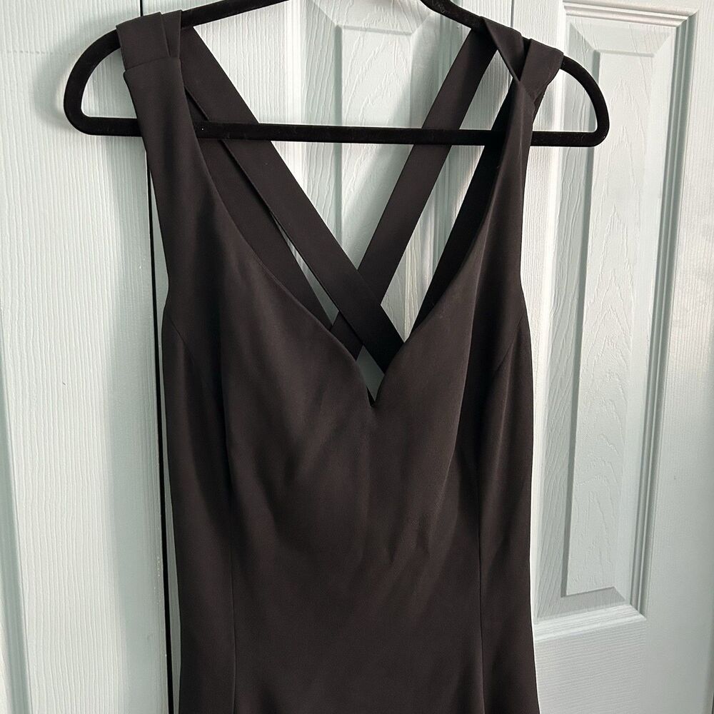 The Limited Y2K Black Mini‎ Dress 12 Cross Straps Sleeveless V-Neck Lined - Picture 2 of 10